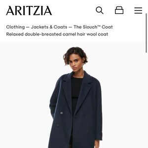 New Aritzia Navy Wool Slouch Coat (small)